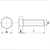 Vis Hexagonal Inox A2 - 12 x 40 - Entièrement fileté