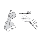 Marteau Broyeur 100 x 39 Ø 20.5