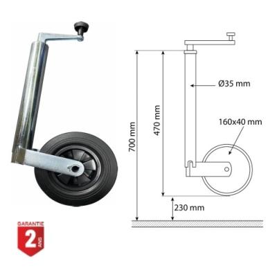 Roue Jockey Jante PVC