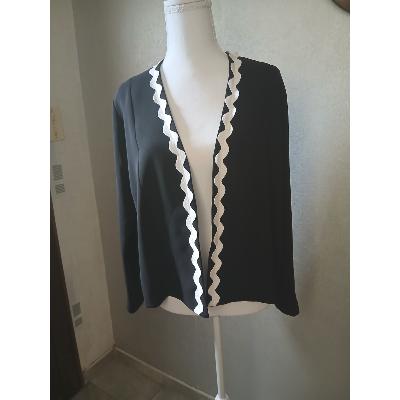 Boléro Maryse - Noir Galon Blanc