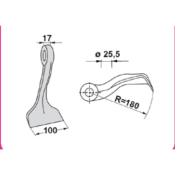 Marteau Broyeur 100 x 17 Ø 25.5