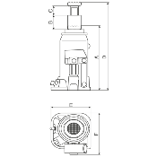 Cric bouteille hydraulique base soudée 20T - "DRAKKAR"