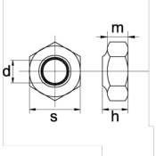 Ecrou Hexagonal Inox A2 - Autobloquant  - M5