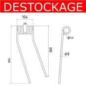 Dent Faneuse Droite Morra MH4D - (Lot de 3 dents)