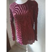 T.Shirt Plissé Bordeaux